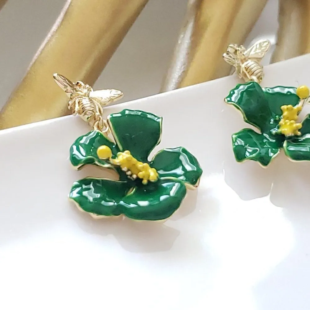New! Bee Cutie Hand Painted Post Earrings - Image 7