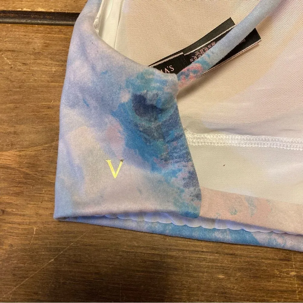 Victoria’s Secret High Neck Lounge Bralette Racerback Large Pink Blue Tie Dye - Image 6