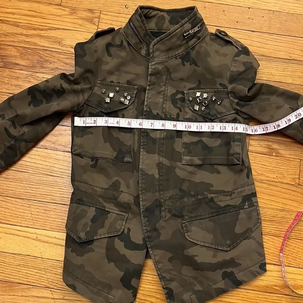 Camo Spring Jacket Diamond Style Studs size S - Image 9