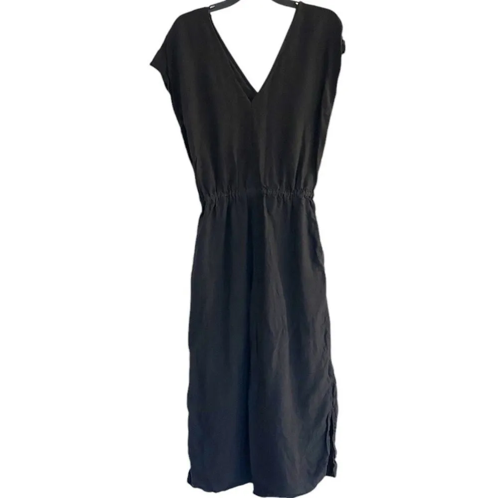 Cloth & Stone Black 100% Linen Short Sleeve Jumpsuit Size Medium Style C6239 - Image 4