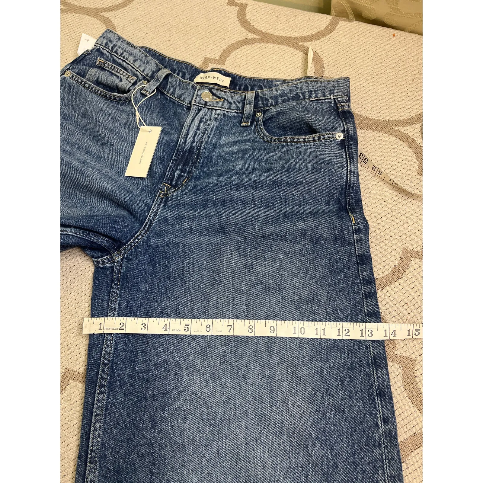 Warp + Weft Baggy Dark Dani Dark Wash Blue Jeans, size 8/ 29, S/524634 - Image 7