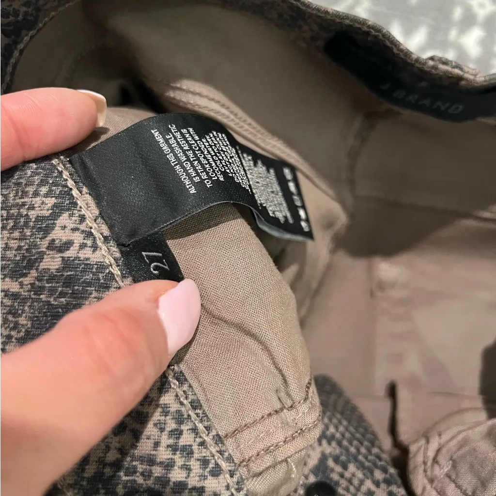 J Brand Lillie High‎ Rise Skinny Coated Snakeskin In BOA Size 27 - Image 7