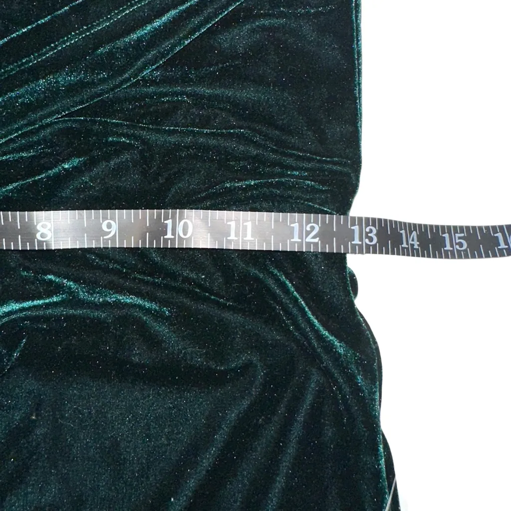 NWT Lulu's Fringe For Life Velvet Green One Shoulder Fringe Dress SMALL - Image 8