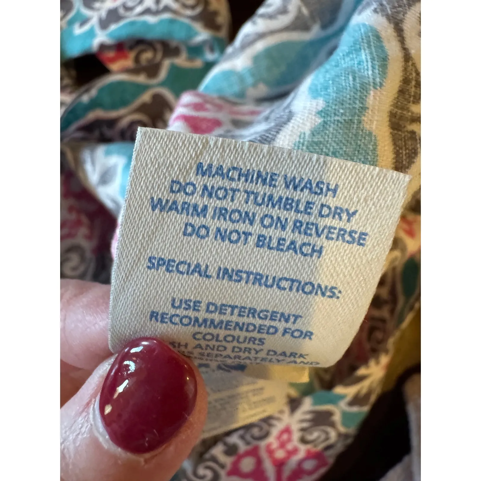 Boden Dress Women 8 Blue Pink Geometric Print Linen Tunic Mini Preppy Boho - Image 11