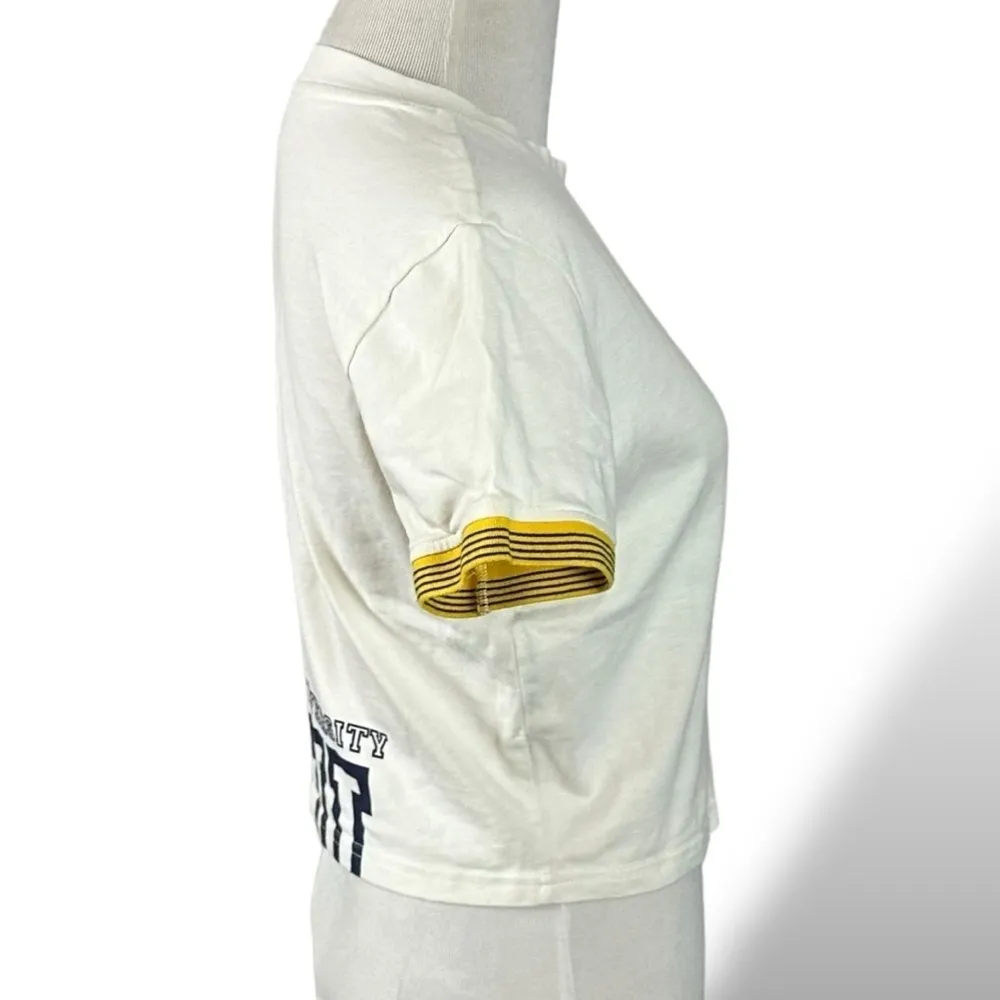 Puma X Fenty University Cropped Vintage Tee in Cream Large Rhianna Baby Tee - Image 8