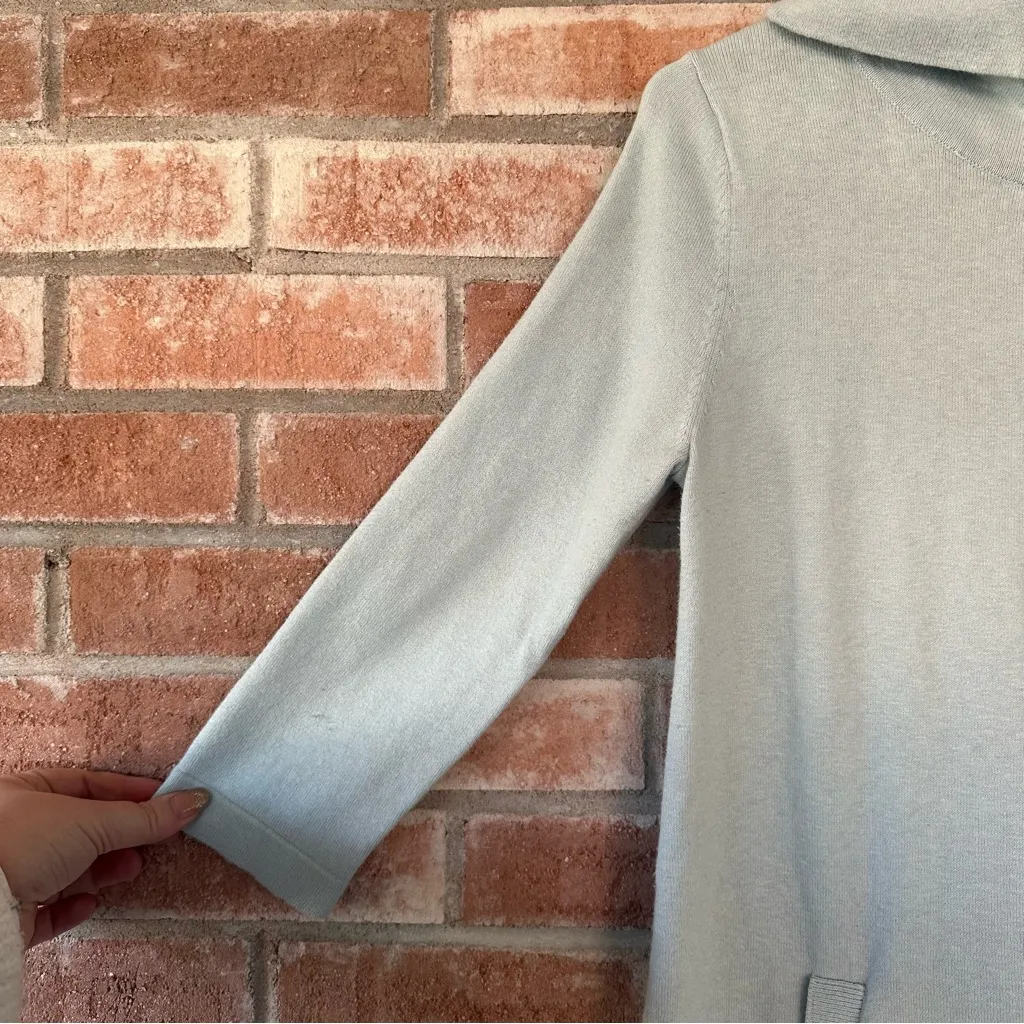 Tyler Boe Kim Cowl Neck Sweater Dress Cotton Cashmere Blend Womens Small Blue - Image 4