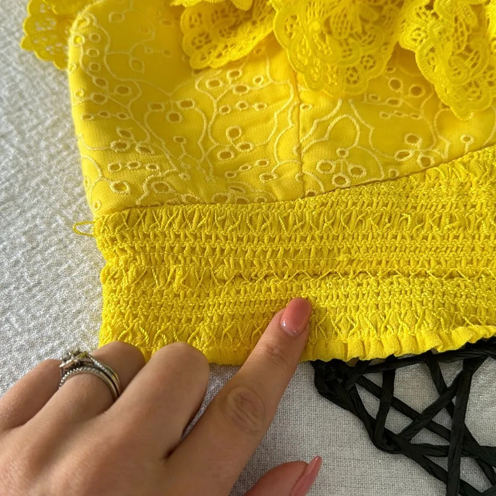 ALICE + OLIVIA Bleeker Ruffled Lace Crop Top, SZ Medium, $250 - Image 8