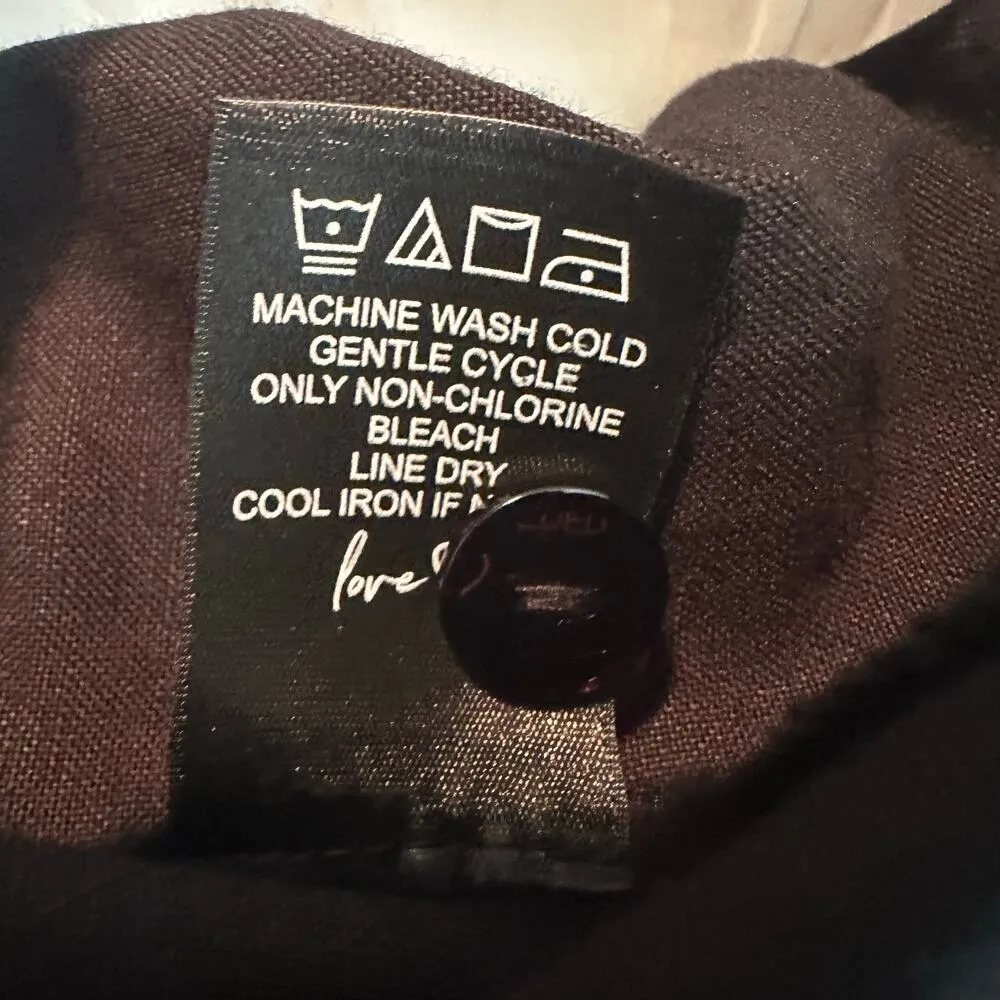 Nic + Zoe A-line Linen Blend Knee Length Skirt Black Onyx Size US 2 - Image 6