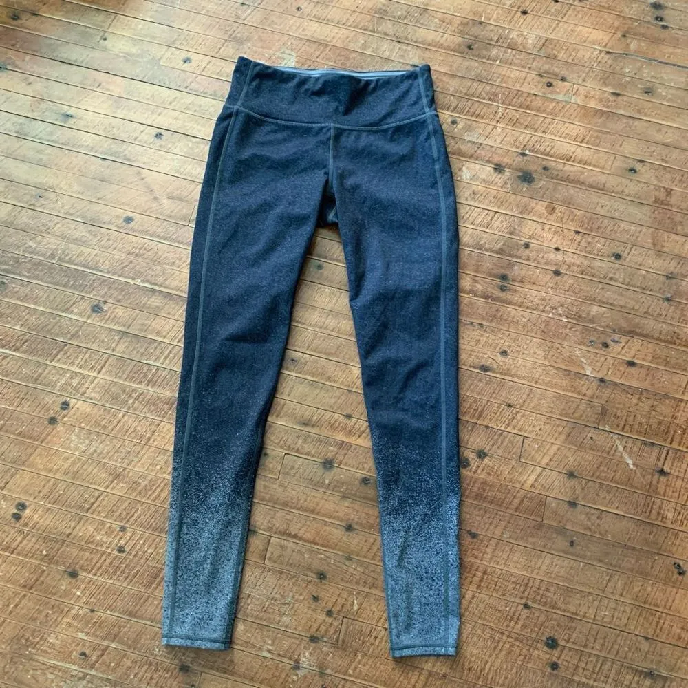 Athleta Chaturanga gray speckled ombre high pact workout Athleisure S leggings - Image 3