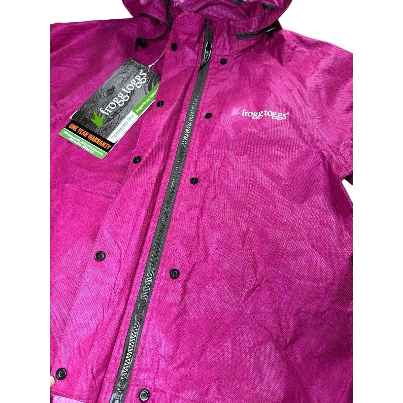 New Frogg Toggs Jacket Womens Small Pink All Purpose Rain Outdoors Waterproof - Image 3