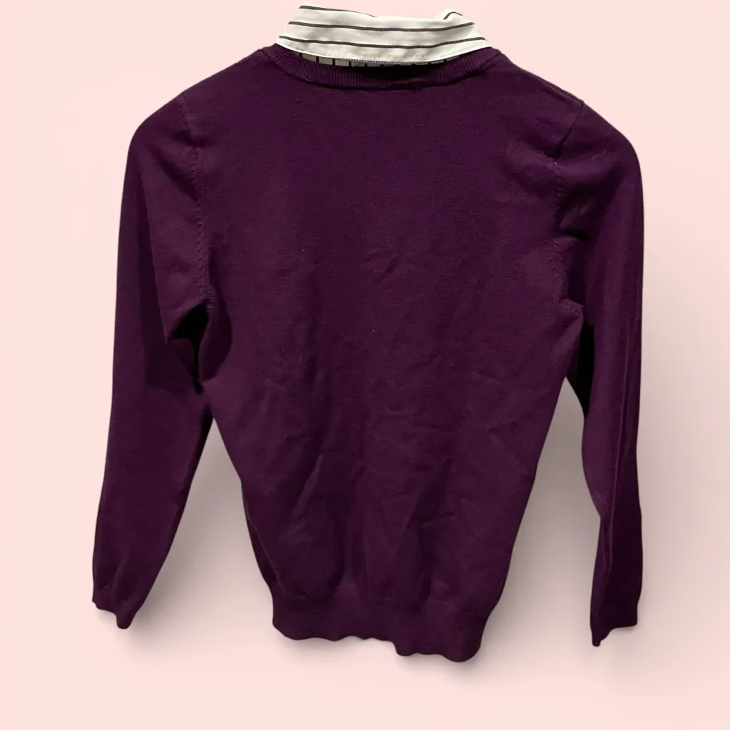 Cute vintage 90s fairy plum shaker sweater shirt 2 in 1 look preppy street style - Image 4