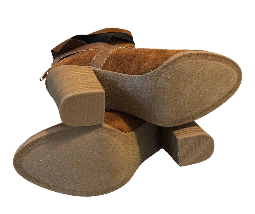 New Direction Maroon Suede Ankle Booties - Image 14