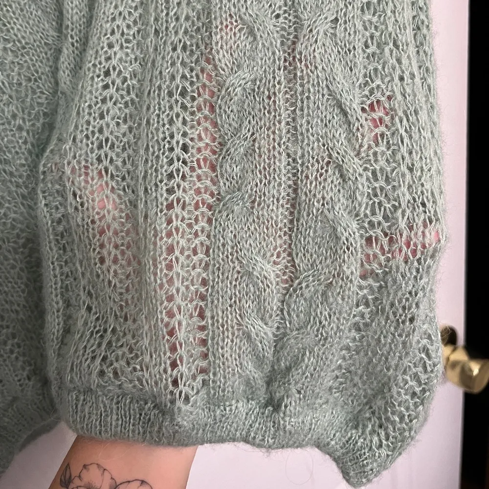Free People / Angel Soft Pullover Sweater Mint Fresh Combo Alpaca Wool Blend XS - Image 13