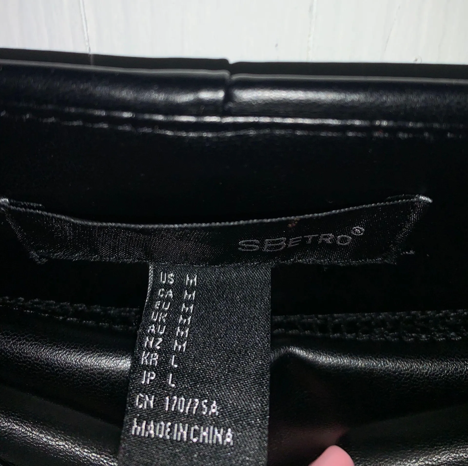 Pleather Black Pants With Slit At Bottom Size M - Image 4