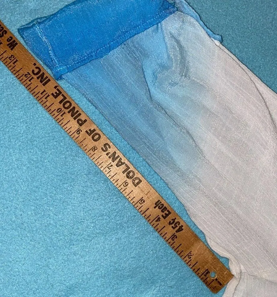 ZAC & RACHEL gauzy ombré tunic long sleeves semi sheer pockets v - Image 13