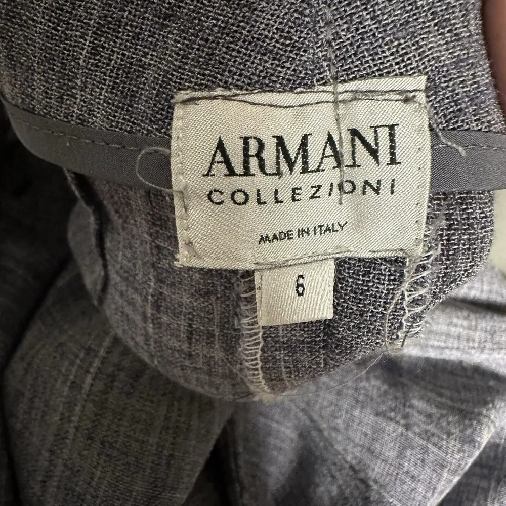 Giorgio Armani Collezioni Antinea Straight Leg HR Gray Pant 6 Linen Blend Twill - Image 4