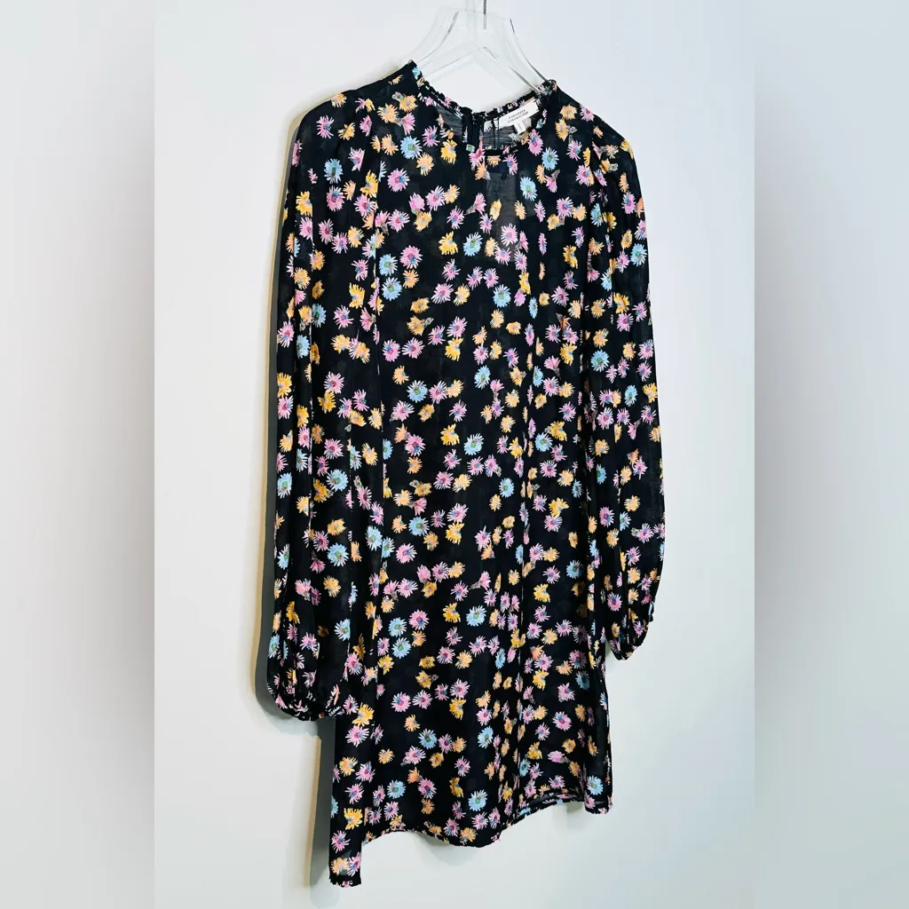 Dorothee Schumacher Floral Confetti Print Structured Volumes Dress Size 3 NWT Black - Image 4