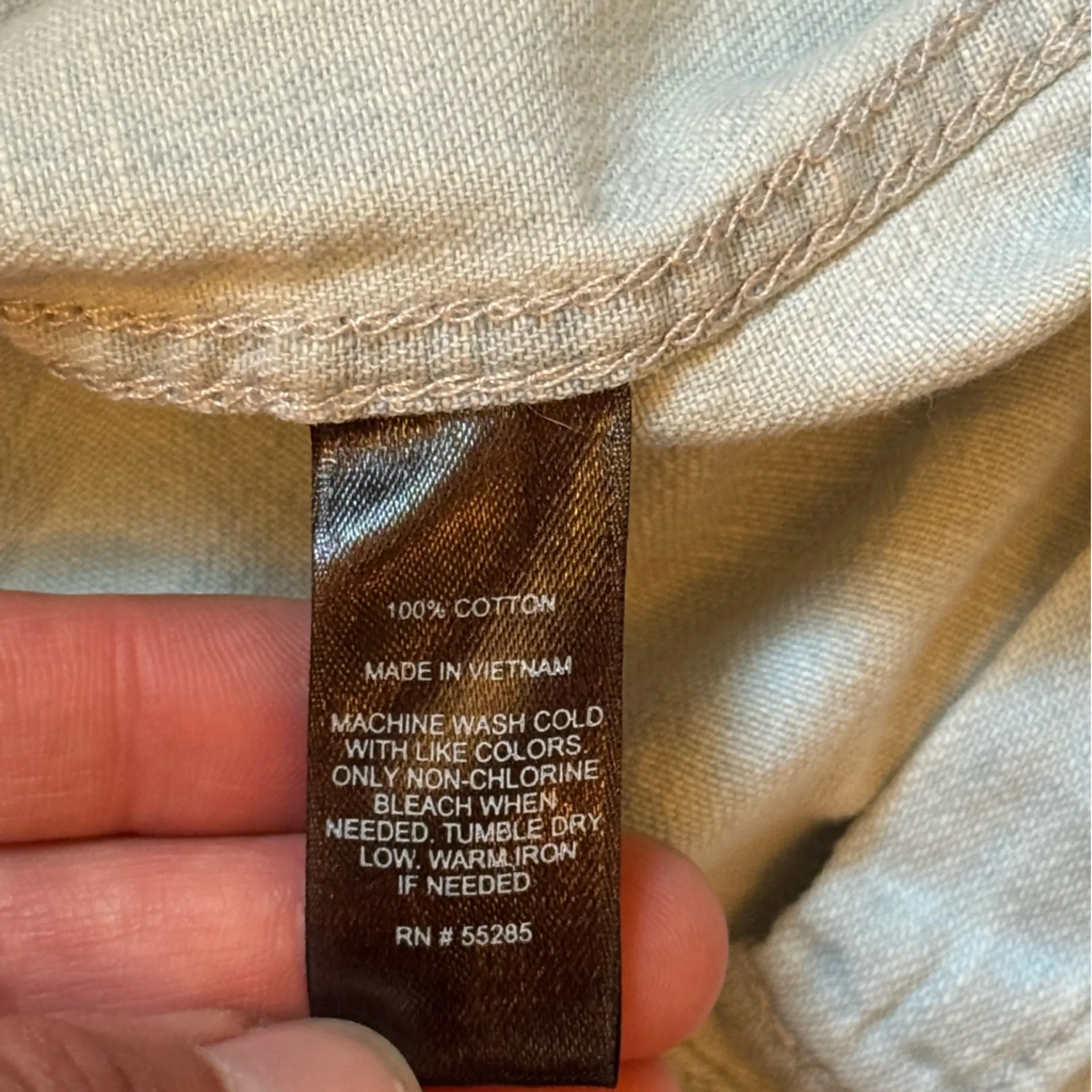 Express Women’s Light Wash Sleeveless Denim Button-Up Top 100% Cotton Medium - Image 5