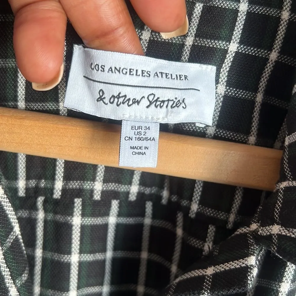 & OTHER STORIES Lyocell Belted Check Jumpsuit - Image 8