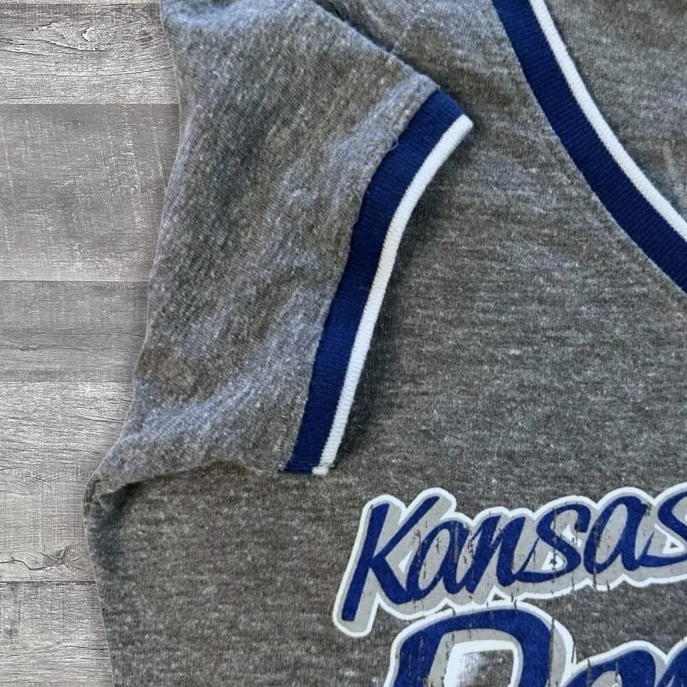 KC Royals Hosmer #35 Ringer T Shirt Womens M Short Sleeve V Neck - Image 2