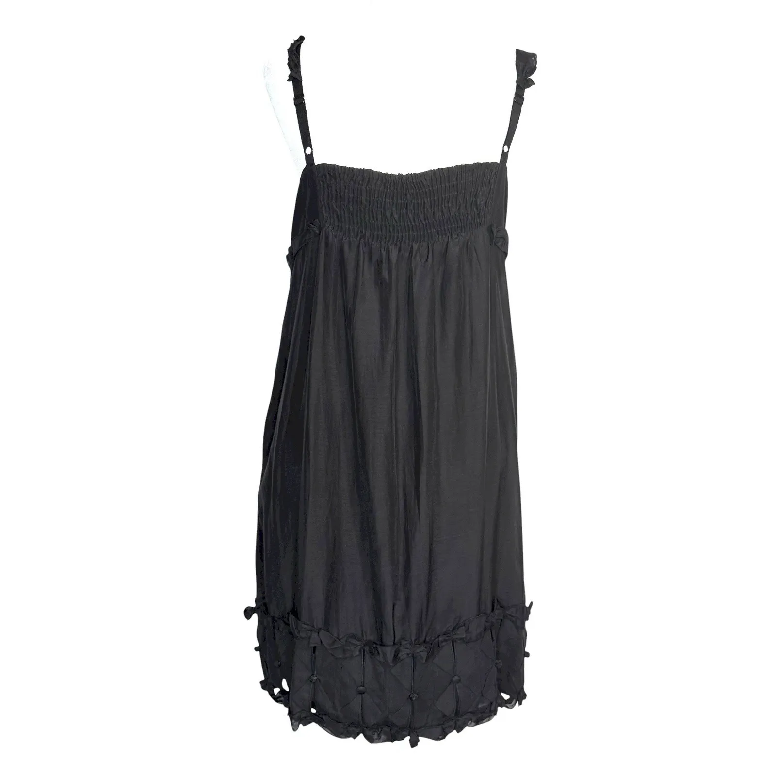 Anthropologie Yoana Baraschi Silk Babydoll Dress M‎ Bow & Sash Pockets Whimsy - Image 7
