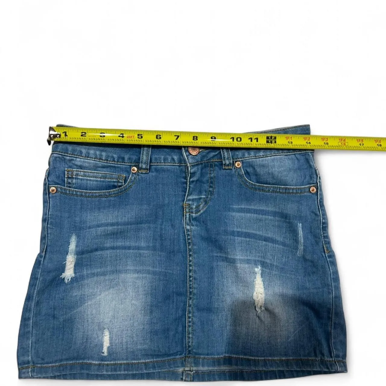 Noisy May Distressed Denim Mini Skirt - Image 3