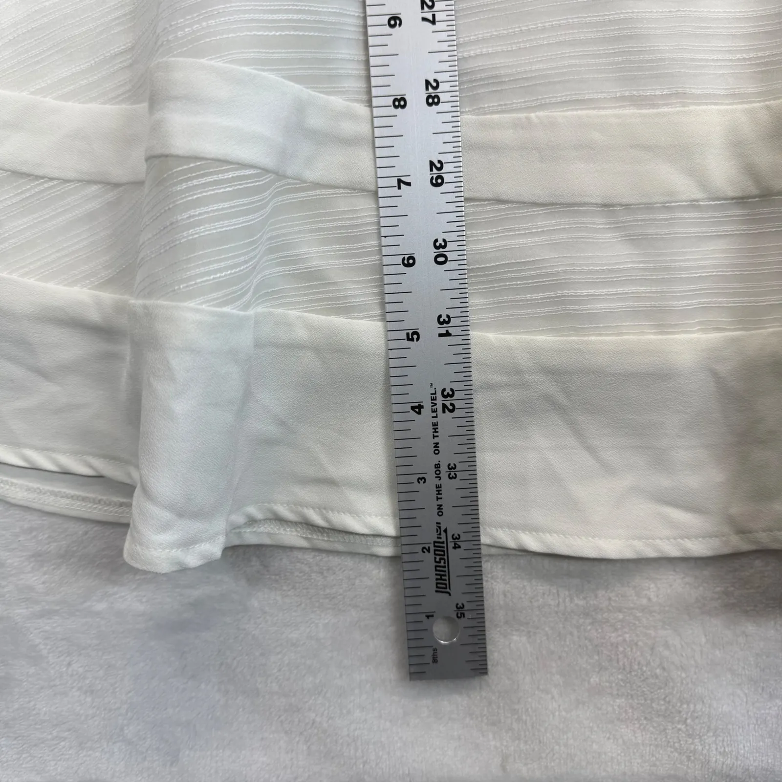 Lulus White Dress‎ Sleeveless Fit & Flare Sheer Detail Party Cocktail S - Image 3