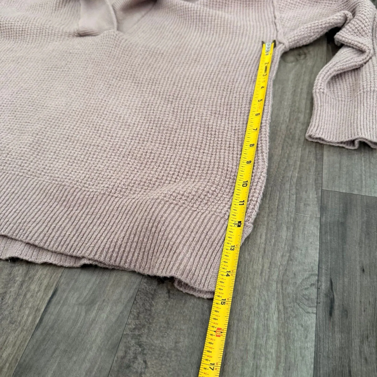 Aerie Cozy up brown waffle knit hooded oversized sweater - Image 4