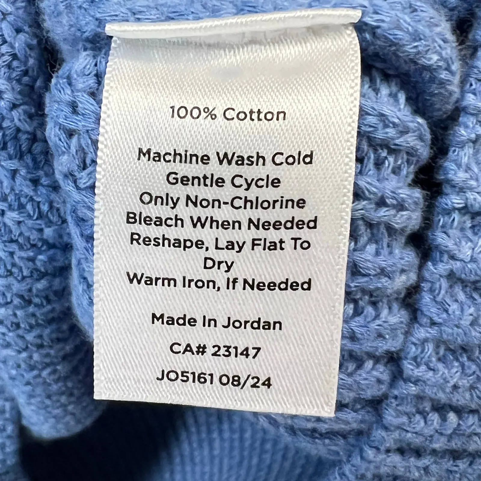 Talbots Shaker Stitch Cardigan Sweater Womens L Blue Cotton V Neck Chunky Cozy - Image 12