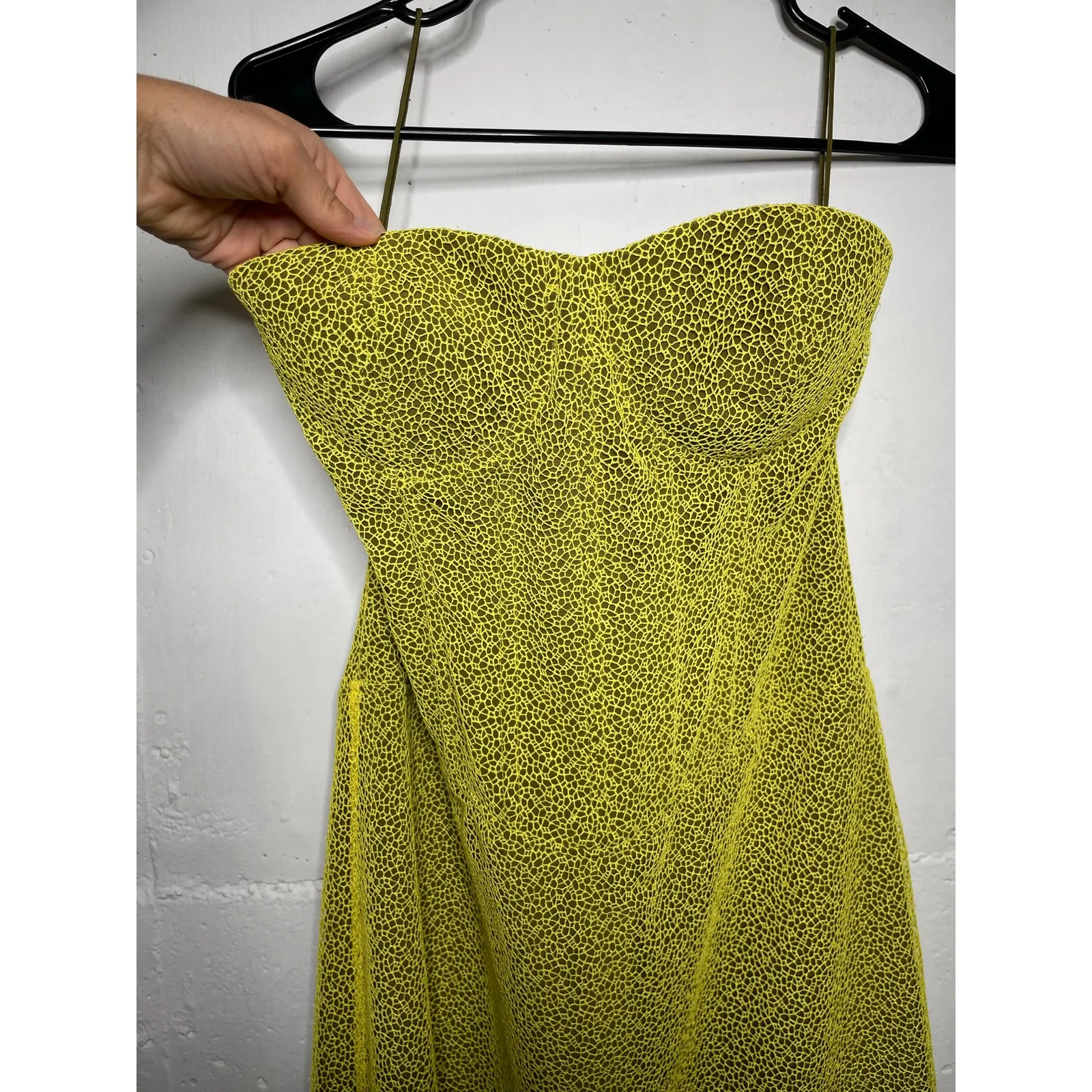 NEW Diane Von Furstenberg Chrome Yellow Corset Dress Size 8 - Image 6