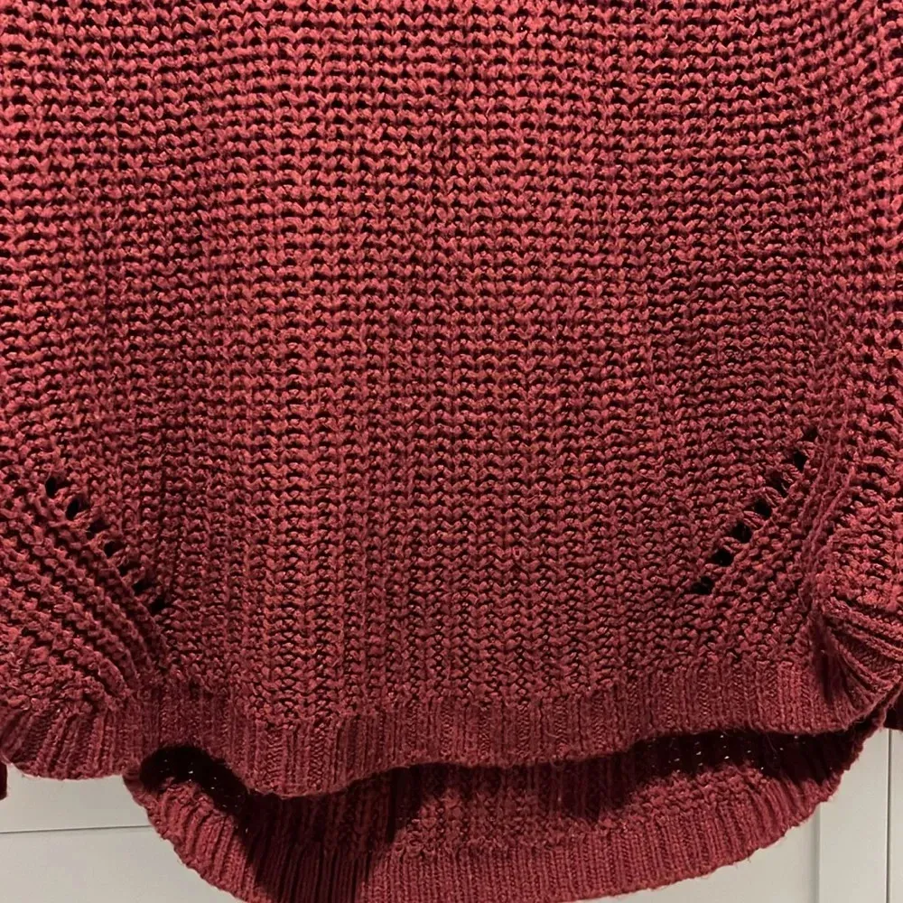 XXL acrylic crochet sweater ribbed knit cuff ribbed hem sweater plus top - Image 10