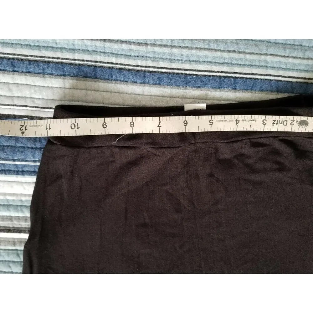 Women's Elastic Waist Lightweight Bodycon Pencil Stretch Midi Skirt, Black Sz XS - Image 2