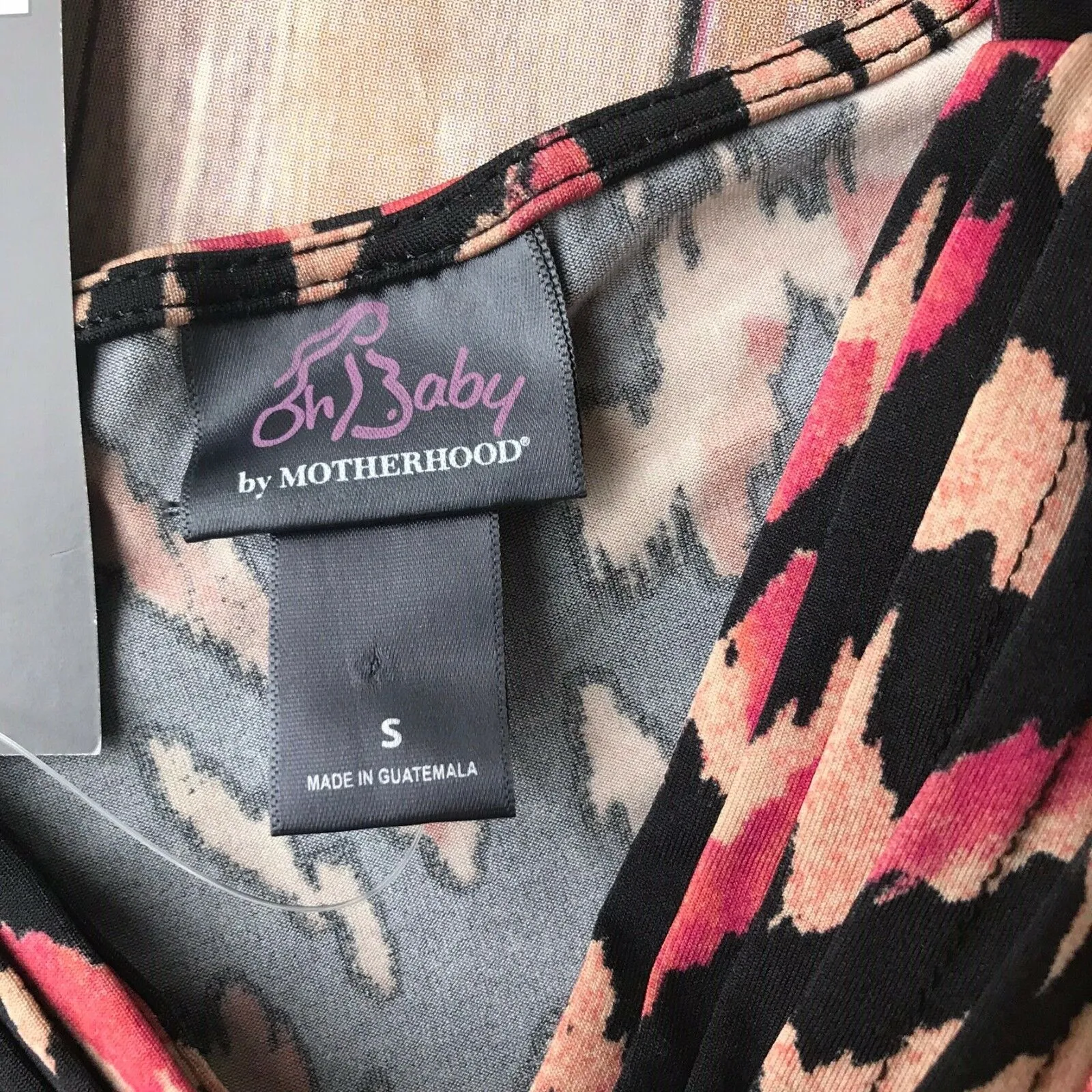 Oh Baby Motherhood Maternity Tank Size Small Black Print Boho Tourist Ikat NEW‎ - Image 3