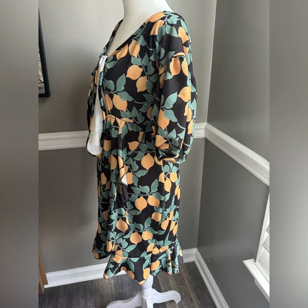 PrettyLittleThing PLT Women’s Dress tie front open cut out size 12 summer lemon - Image 2