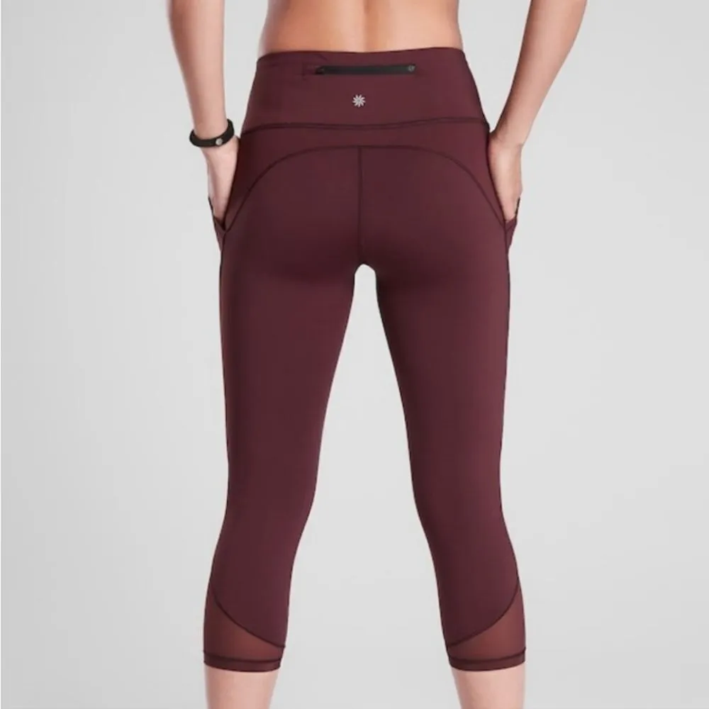 Athleta Antique Burgundy Lightning Capris (XS) - Image 2