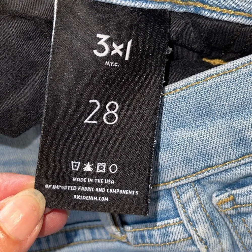 3x1 NYC Womens‎ Skinny Jeans Ankle Mid Rise Light Wash Denim 5 Pocket Blue 28 - Image 8