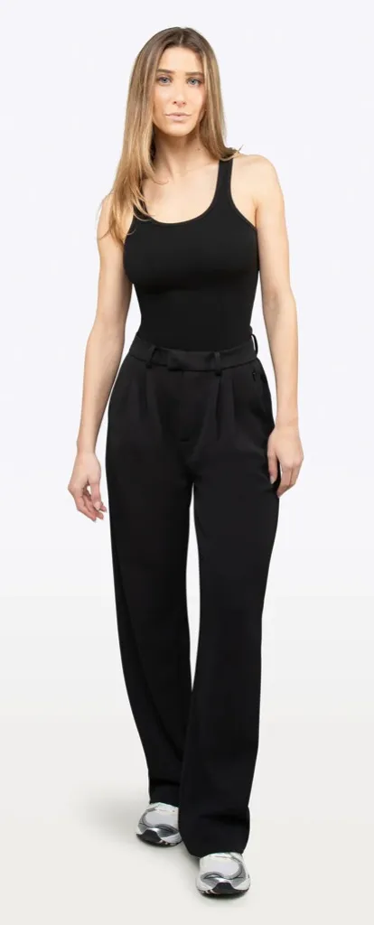 CUTS Black Essential Pant High Rise Tailored Pleated Trousers Size 4 - Image 1