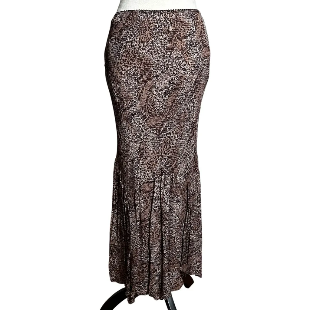 Newport News Snakeskin Print Stretch Maxi Skirt Size 8 | Mermaid Hem Y2K Grunge - Image 5