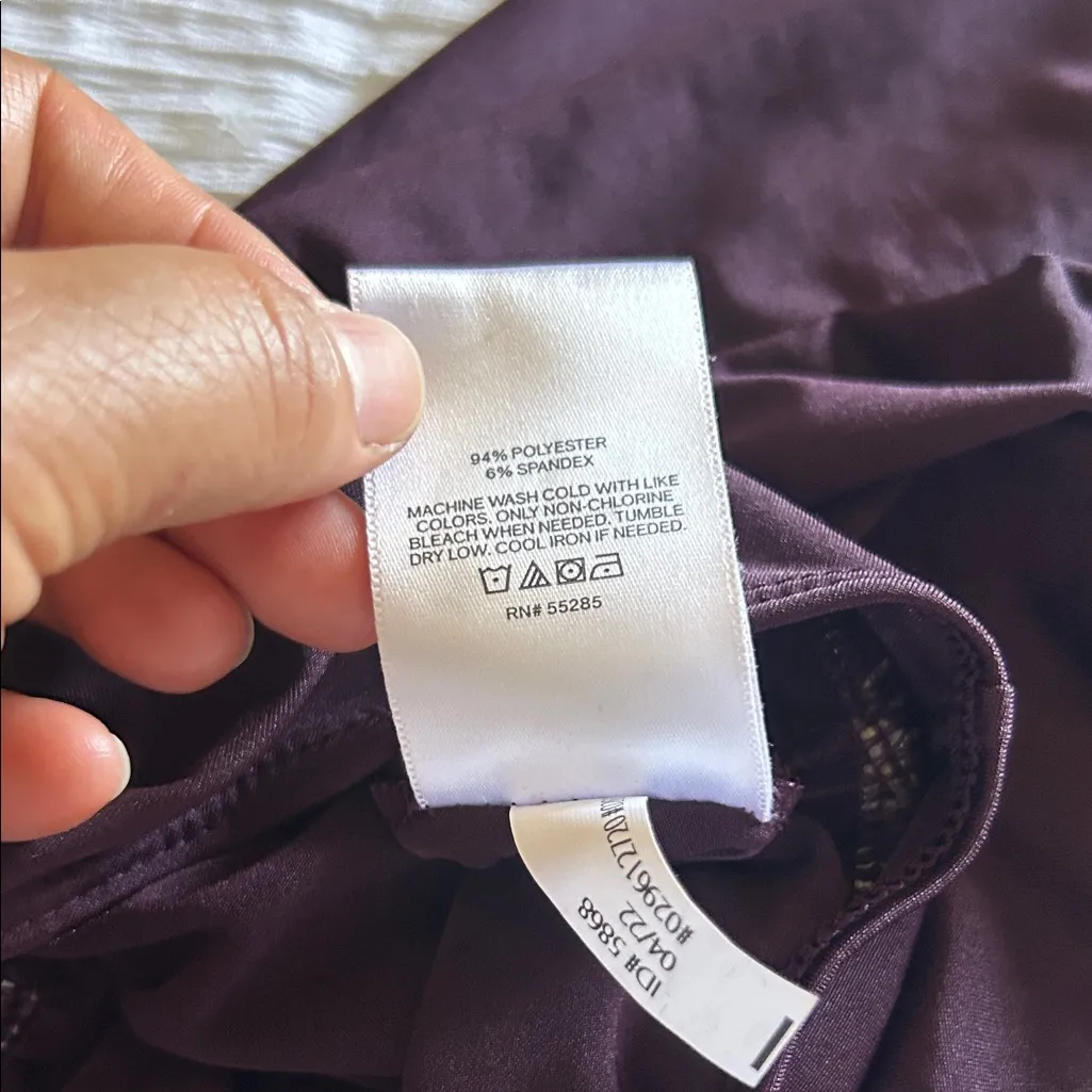 Express Deep Purple Wrap Bodysuit - Image 6