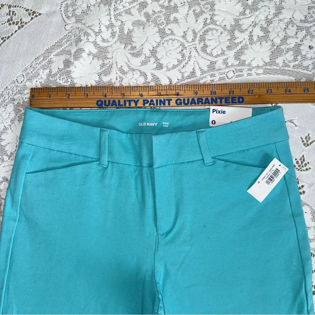 Old Navy Pixie Pants Teal Blue Green NWT size 0 - Image 6