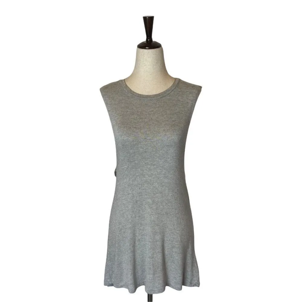 Truly Madly Deeply Gray Sleeveless Round Neck Fit And Flare Tank Tunic Top S - Image 2