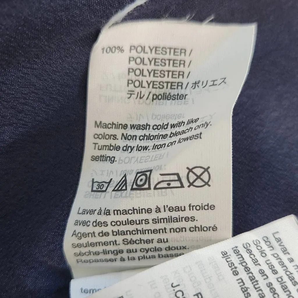 J. Crew Navy and Gold Floral Wrap Dress Size 4 Wedding Guest Dress - Image 10