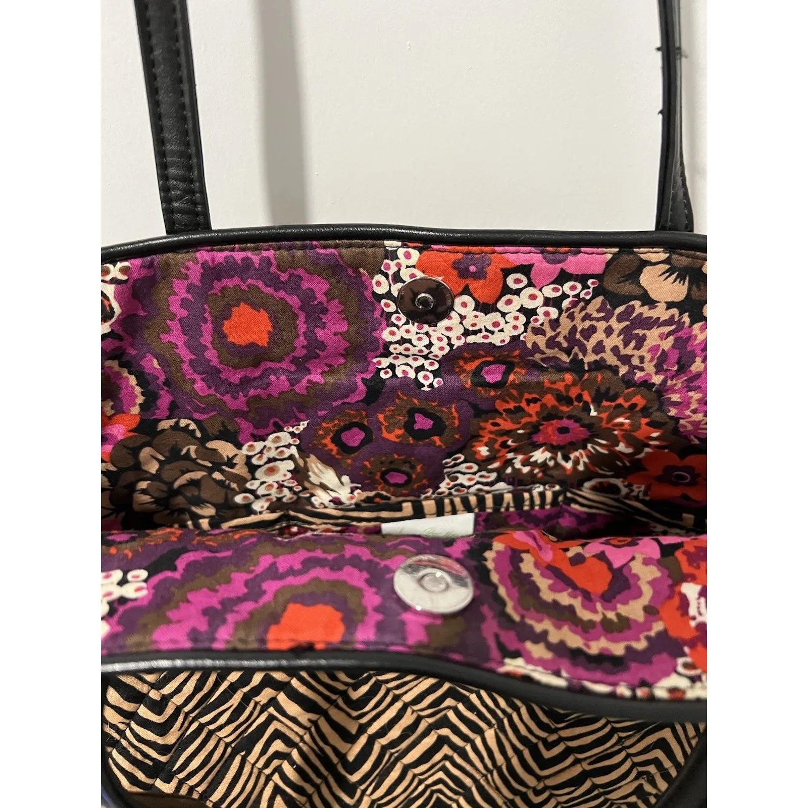 Vera Bradley Zebra Print Tote Bag Quilted Fabric Shoulder Handbag‎ Stylish - Image 3