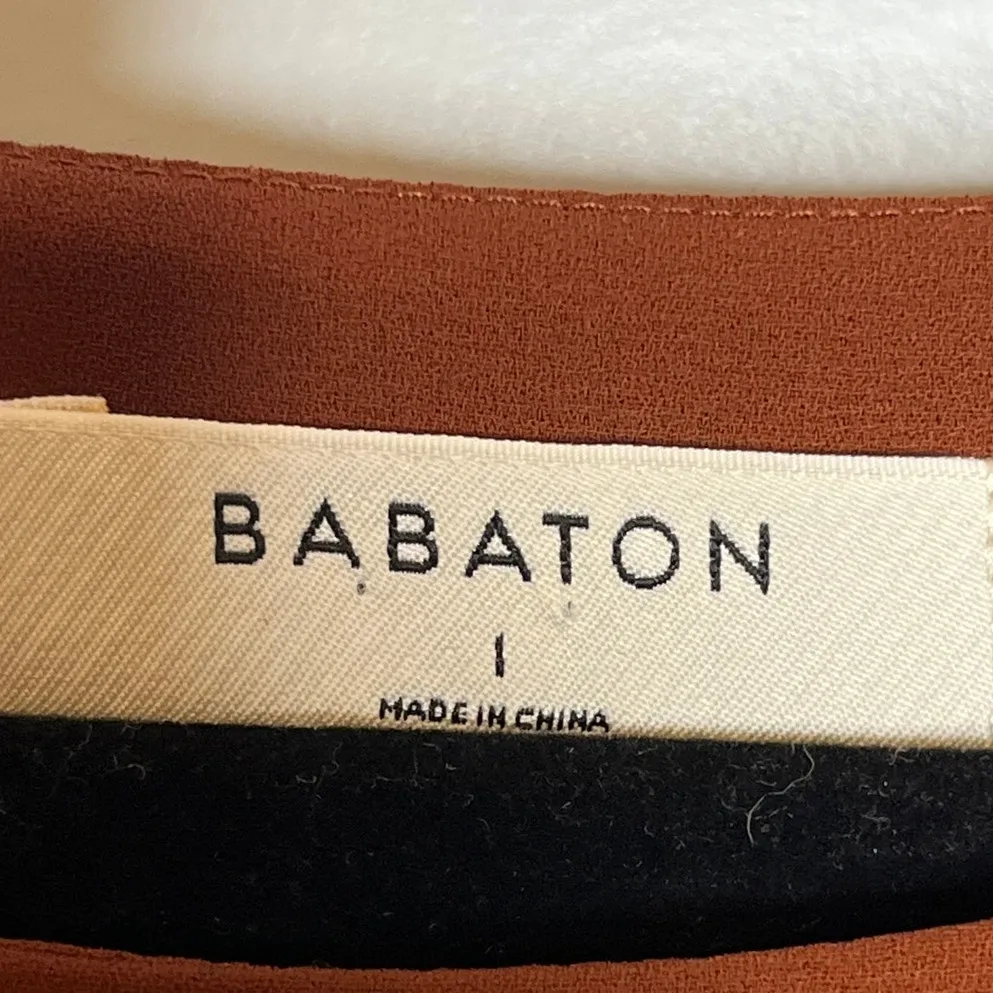 Babaton‎ Aritzia Brown Long Sleeve Shift Dress Large - Image 4