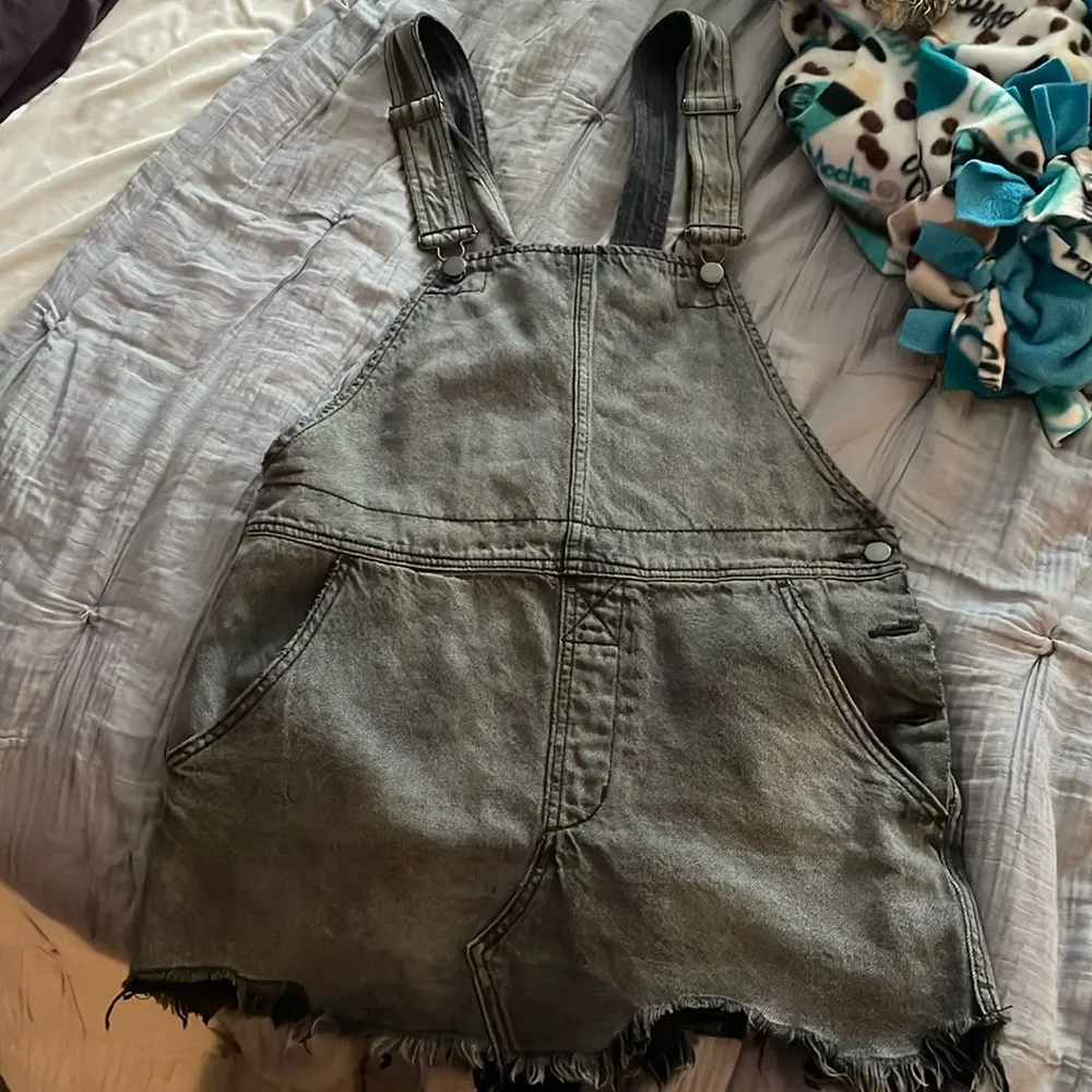 Free people torn up denim shortall dress - Image 3