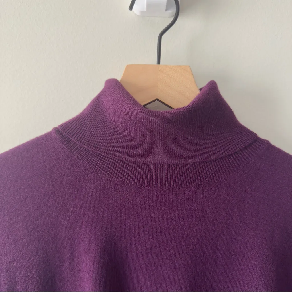 Express Deep Purple Turtleneck Sweater Long Sleeve Tight Knit Soft Solid Autumn - Image 8