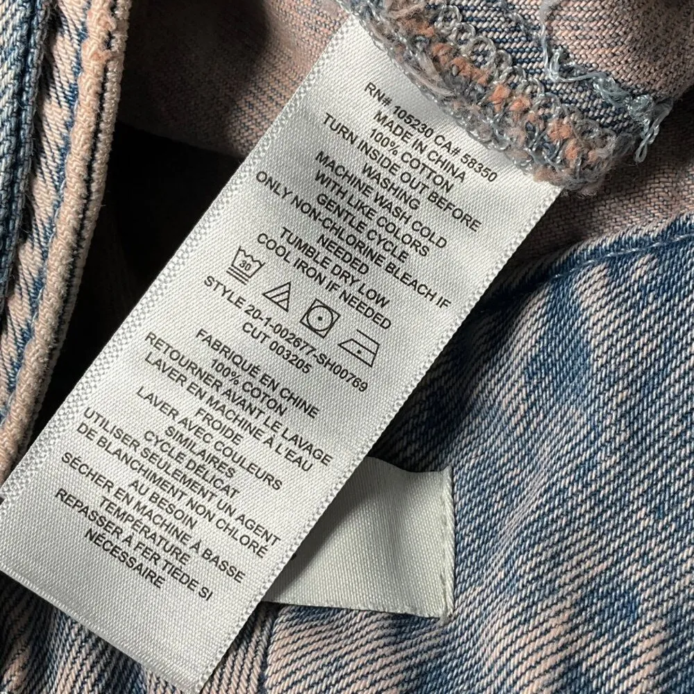 Joie High-Waisted Denim Shorts With Belted Tie Waist Light Wash pink preppy - Image 3