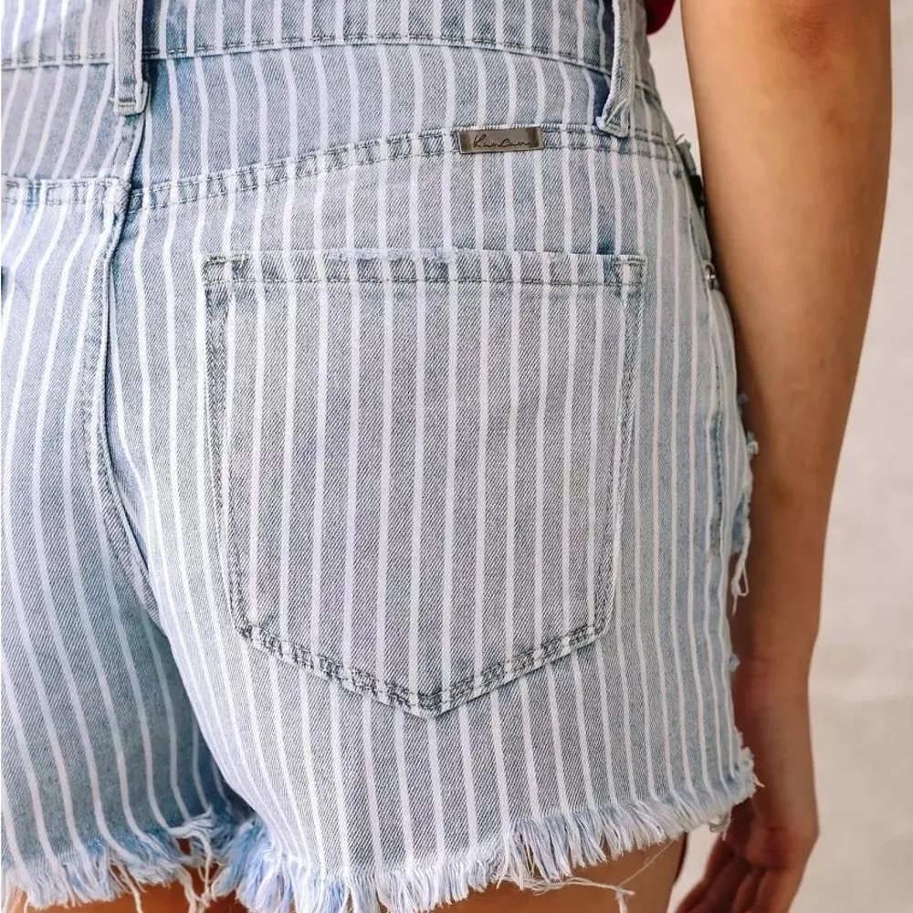 KanCan High Rise Stripe Jean Short XL - Image 4