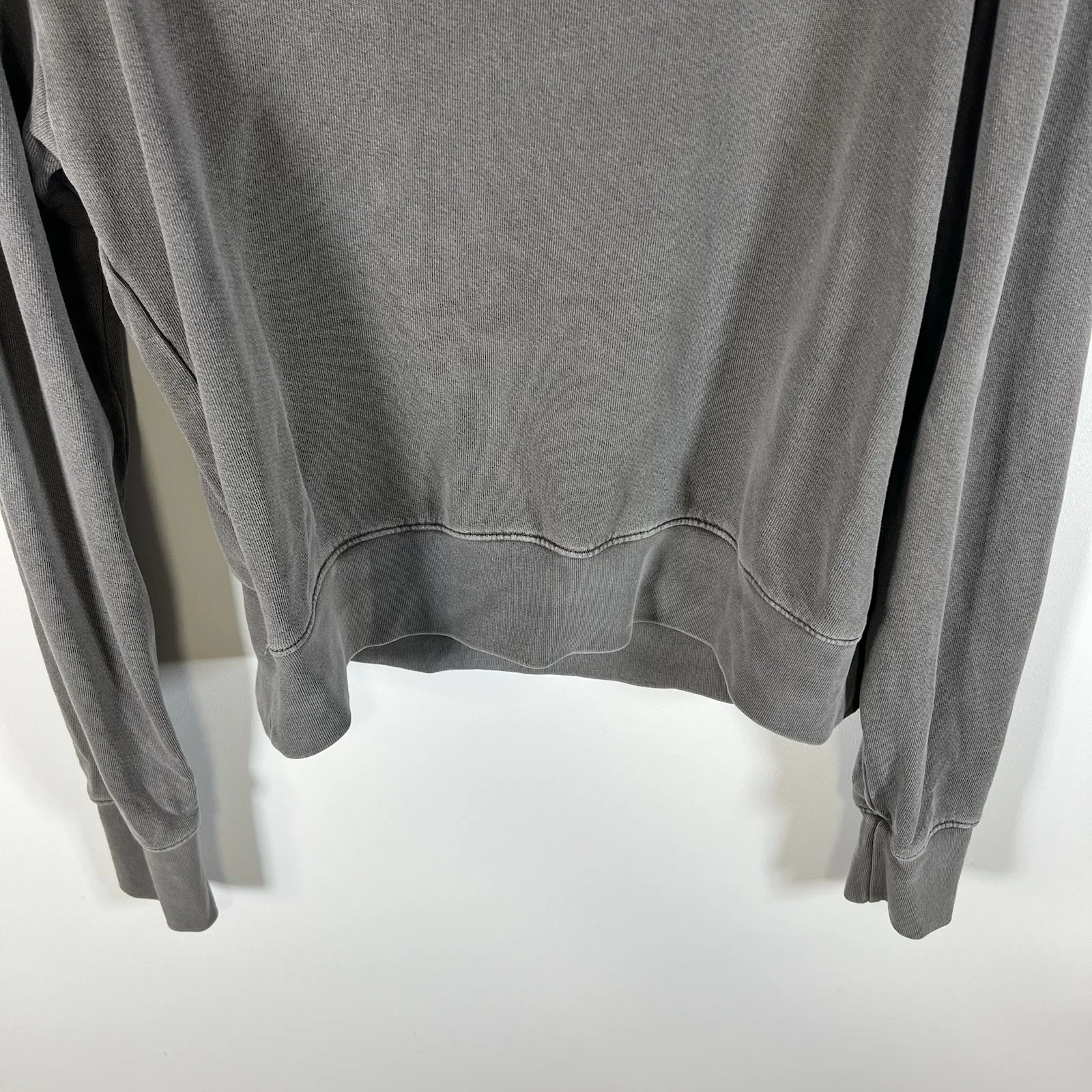 Sundry Crop Three Quarter Zip Up Sweat Shirt Long Sleeve Gray Size 3 Large - Image 9