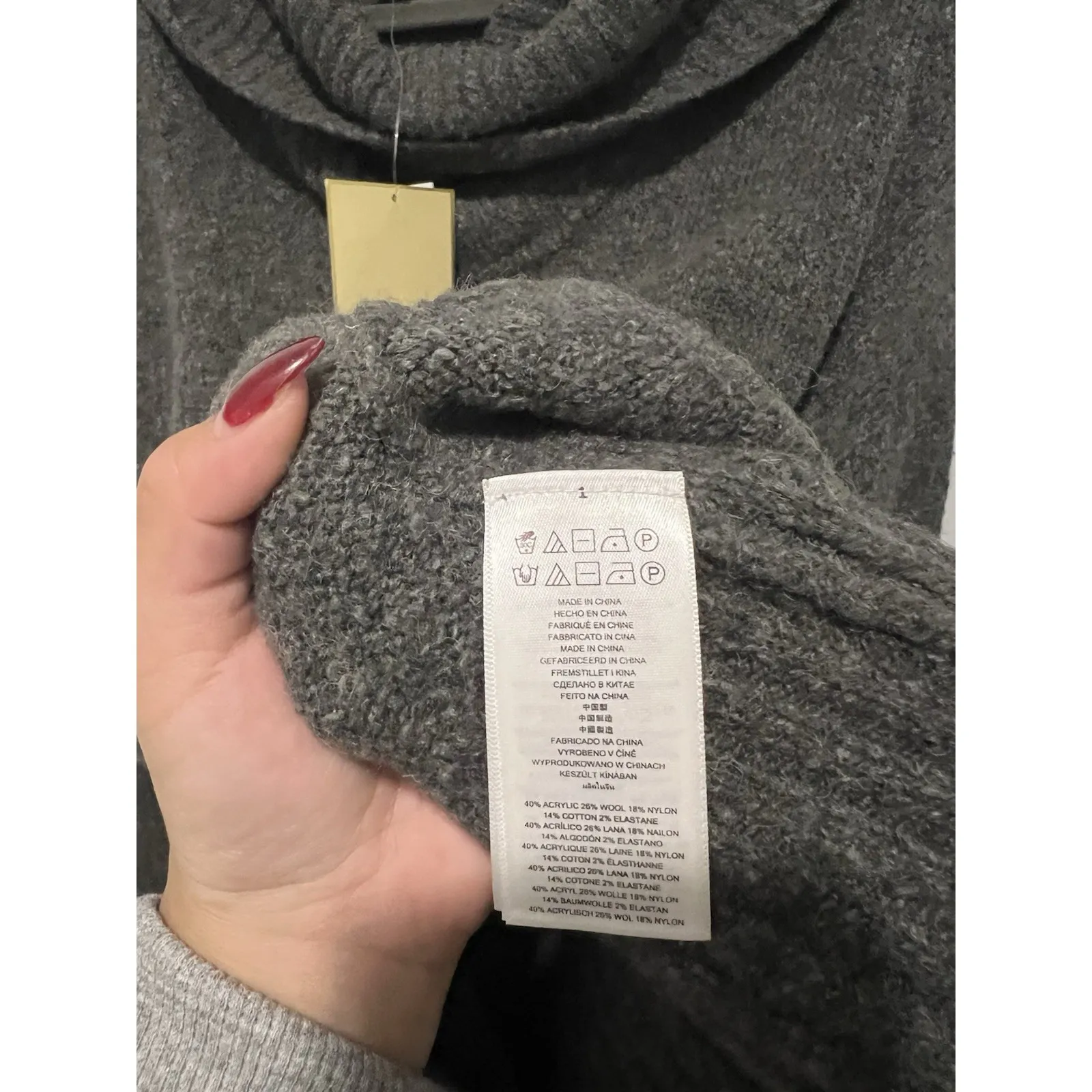 Michael Kors Women's Wool-Blend Cowlneck Sweater Gray Size Medium NWT $89.50 - Image 4